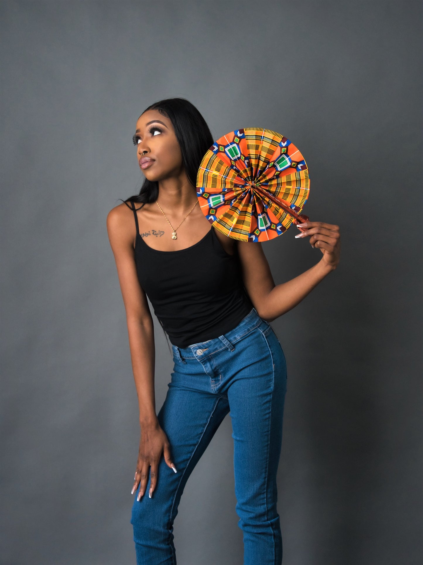 VENDING - African Fabric Fan (Assortment)  POP-UP SHOP